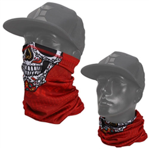Exalt Neck Gaiter Mask / Face Cover - Sugar Skull Red - Exalt