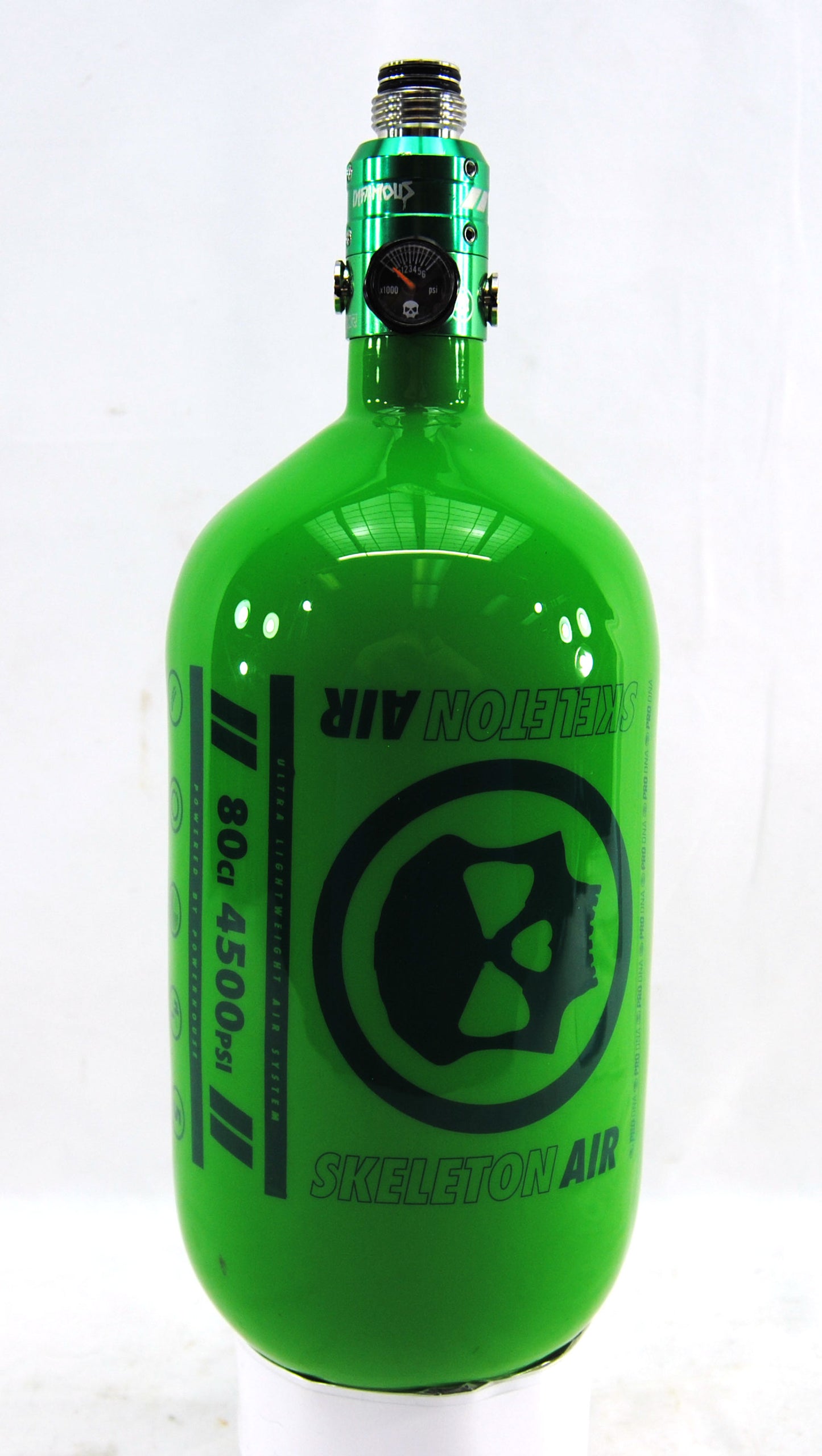 Infamous Skeleton Air "Hyperlight" 80ci/4500psi Tank w/ Green Haymaker 500 Reg - Mono Green (Green/Green) - Infamous