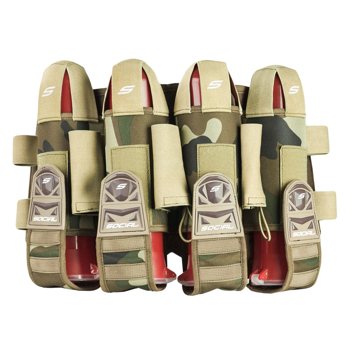 Social Paintball Grit Pack Harness 4+7 - Coyote Tan Woodland - Social Paintball