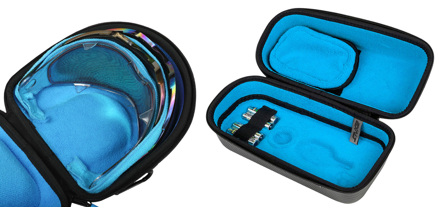 Exalt LE Universal Carbon V3 Lens &amp; Loader Case - Charcoal Grey / Cyan Microfiber - Exalt