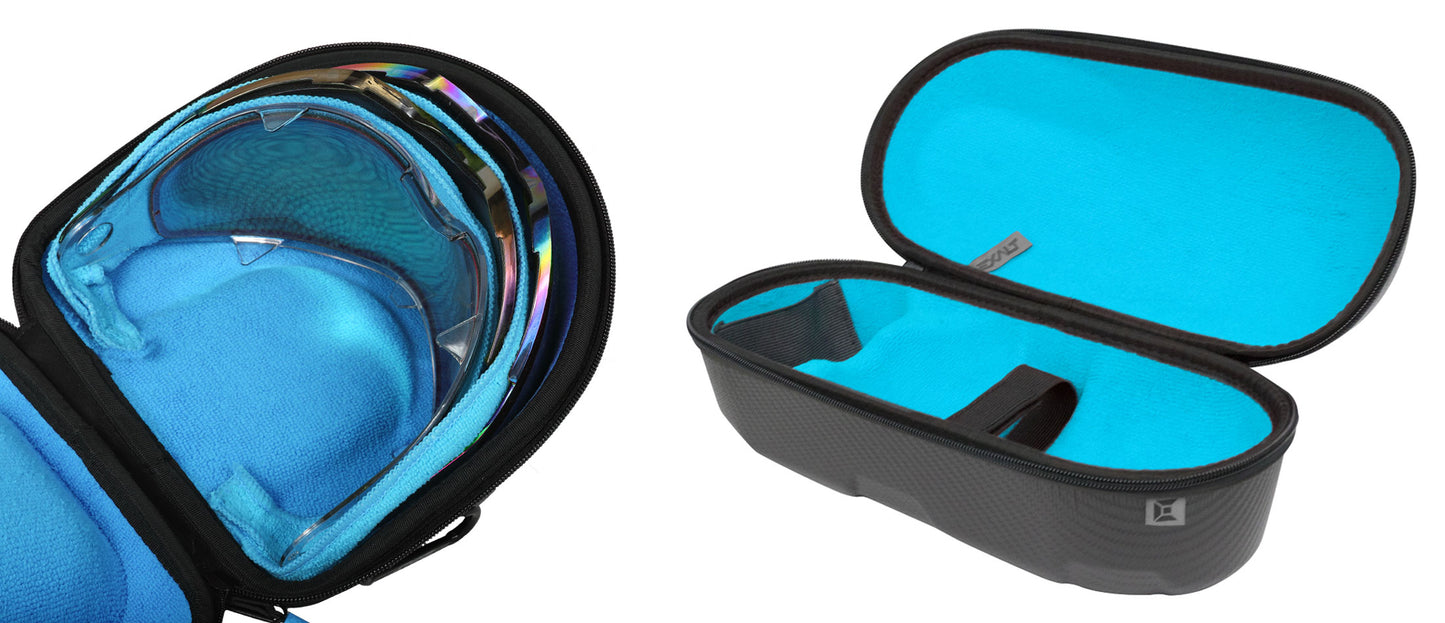Exalt LE Universal Carbon V3 Lens &amp; Tank Case - Charcoal Grey / Cyan Microfiber - Exalt