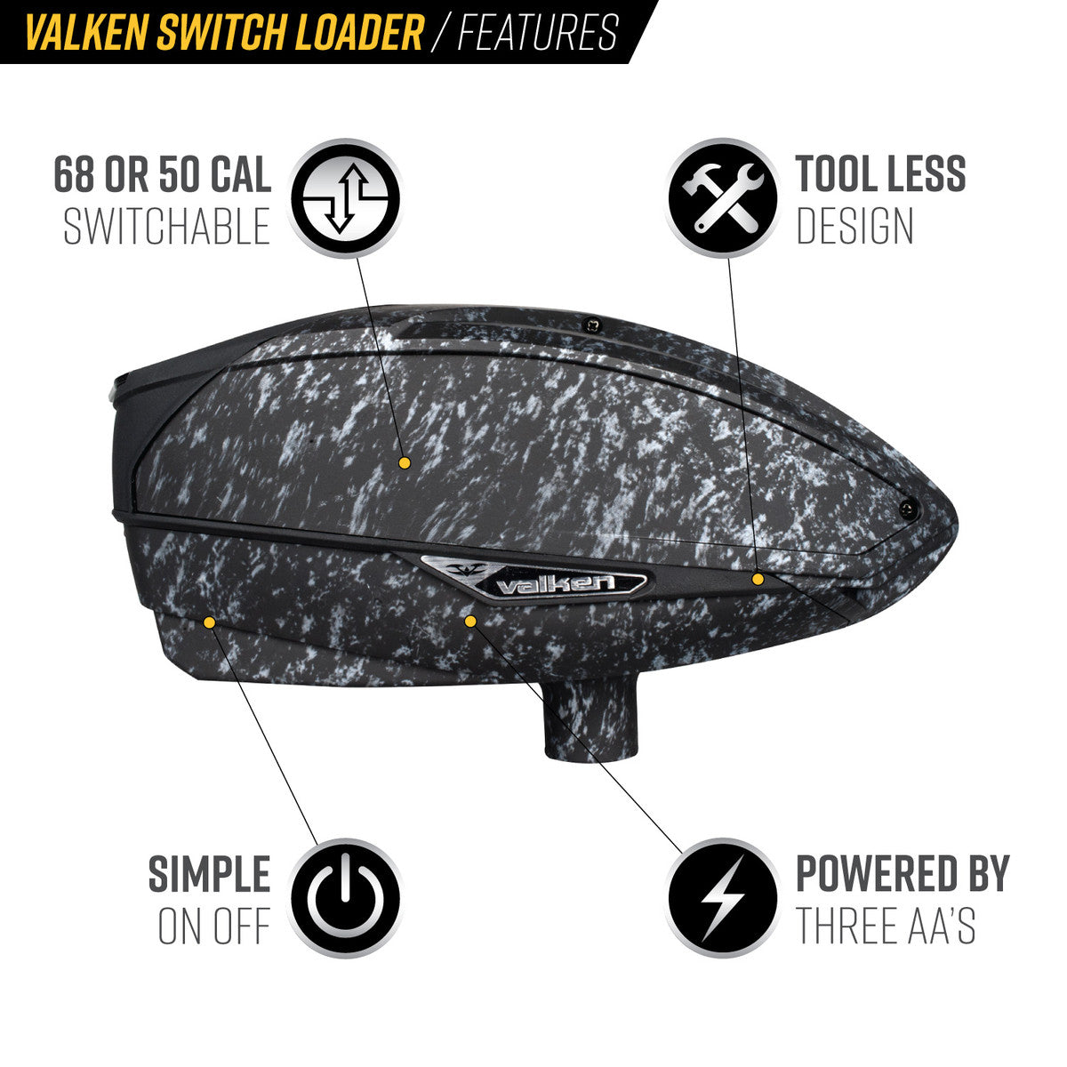 Valken VSL Electronic Loader - Alloy Series - Slate - Valken Paintball