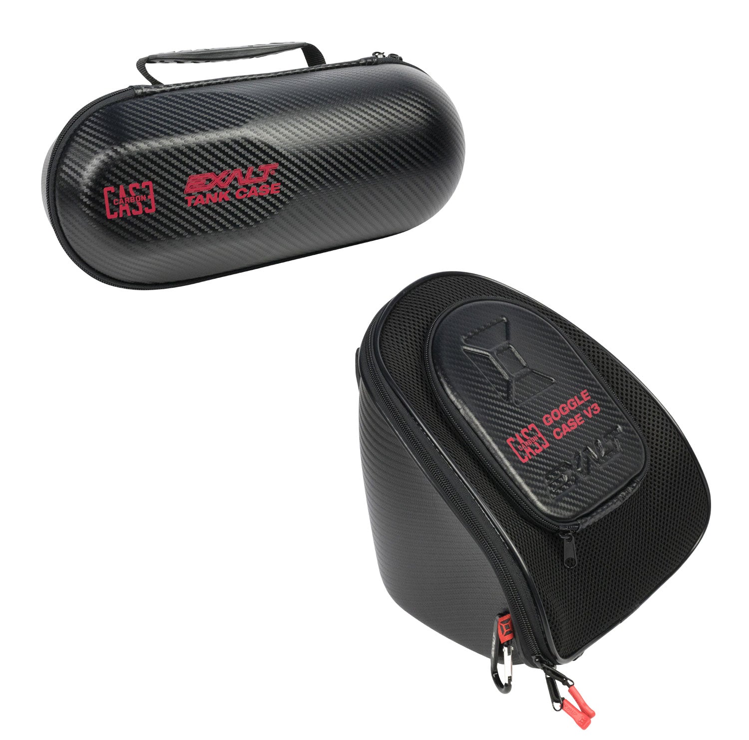 Exalt Paintball Carbon Tank/Goggle V3 Case Combo - Red - Exalt