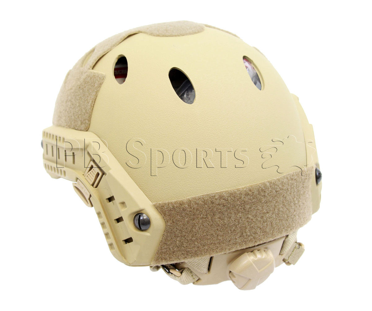 Tactical Helmet PJ-Style w/Shroud &amp; Rail - Tan - Valken