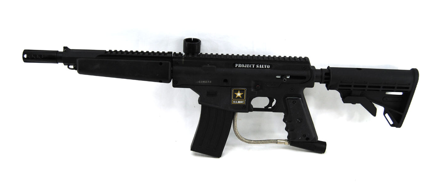 Used Tippmann U.S. Army Project Salvo w/ Flatline Barrel &amp; Response Trigger - Black - Tippmann
