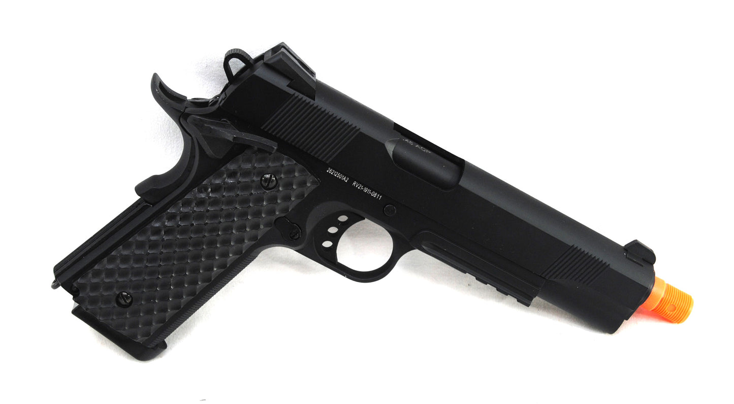 Nuprol Raven MEU Railed Polymer Body Gas Blowback Pistol - Black