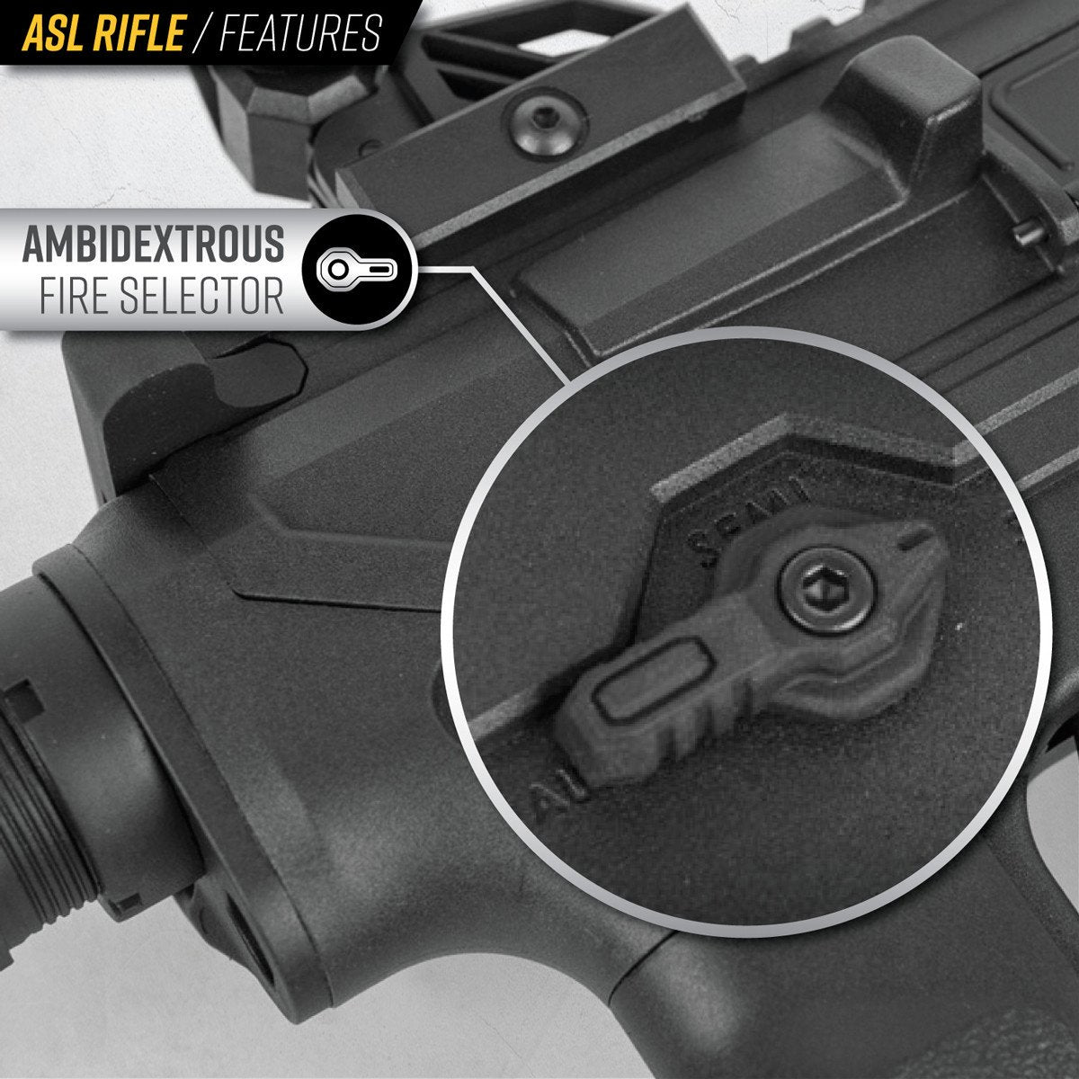 Valken ASL+ Series AEG FOXTROT45 Airsoft Rifle - Black
