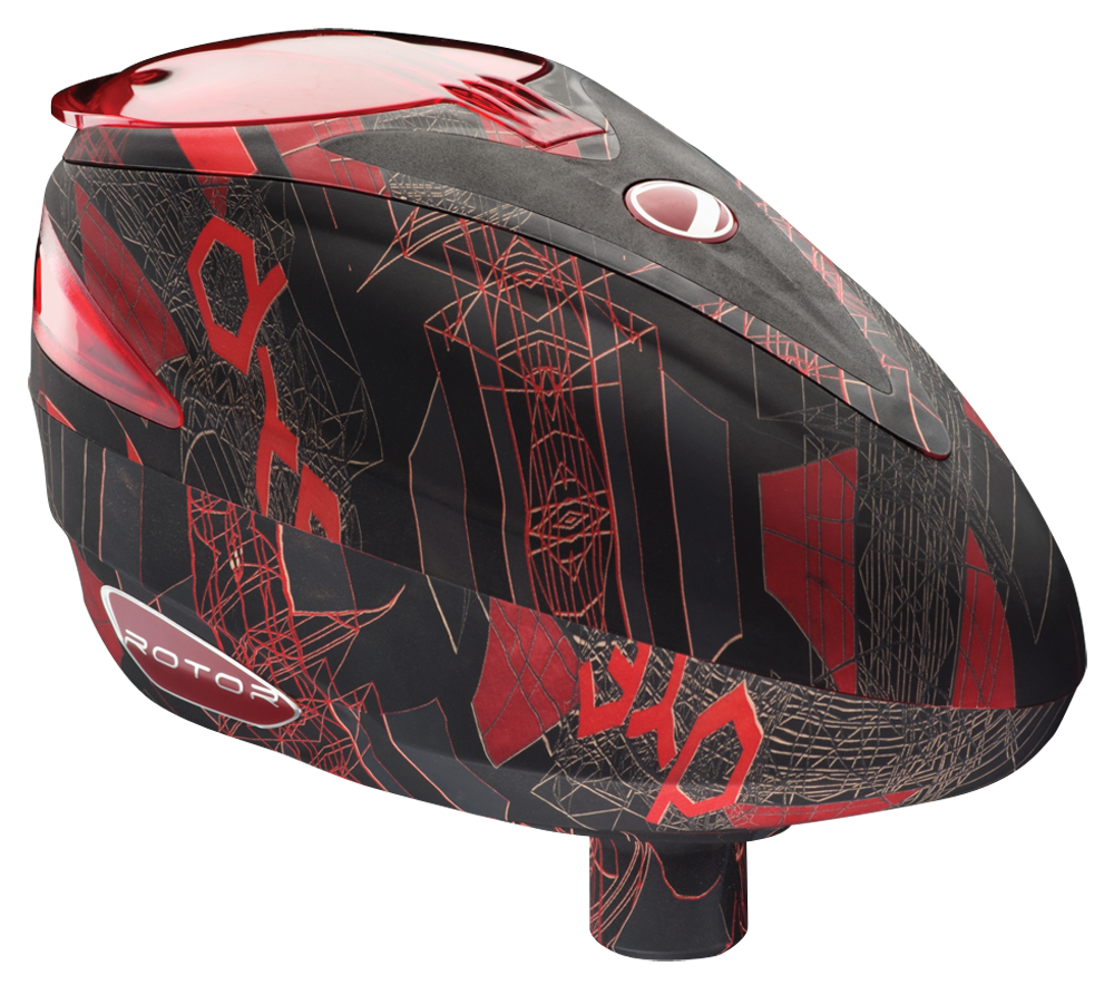 DYE Rotor Paintball Loader - Red Cubix - DYE