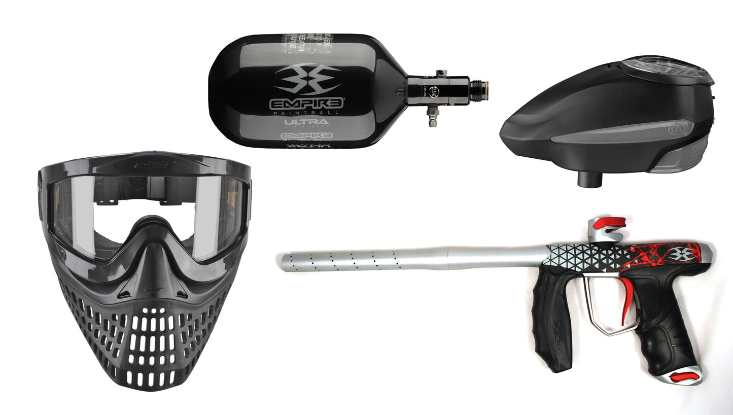 Empire SYX Limited Edition Boss Marker w/ JT Proflex X Paintball Mask, Empire Ultra 68ci and GI Sportz LVL 1.5 Black/Grey - Empire