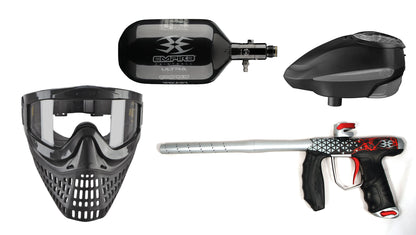 Empire SYX Limited Edition Boss Marker w/ JT Proflex X Paintball Mask, Empire Ultra 68ci and GI Sportz LVL 1.5 Black/Grey - Empire