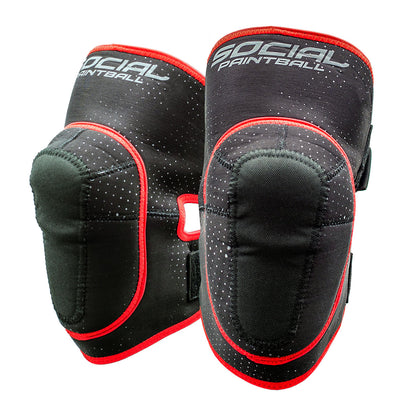 Social Paintball SMPL Knee Pad - Black/Red - Social Paintball