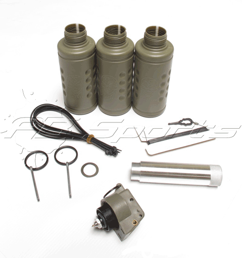 Hakkotsu Thunder B Airsoft CO2 Noise Grenade Shocker Style Shell 3 Pack and Core - Valken