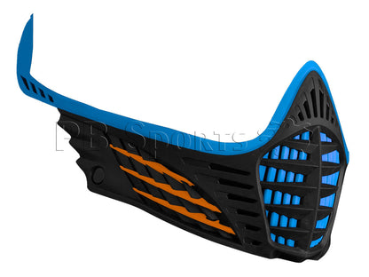 Virtue VIO Contour Facemask - Cyan/Orange/Black - Virtue