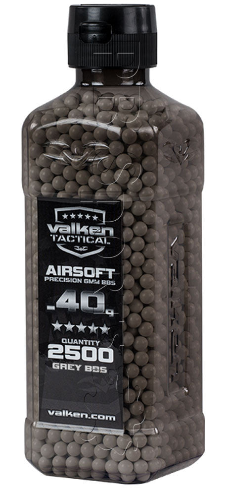 Valken .40g Grey BBs 2500 Count Bottle - Valken Paintball
