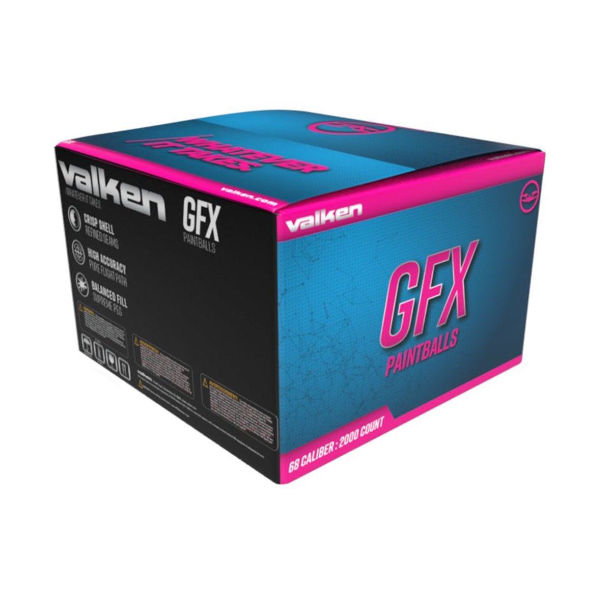 Valken GFX Paintballs - 2000 Count Case - Midnight Lime Shell / Green Fill - NO SHIPPING