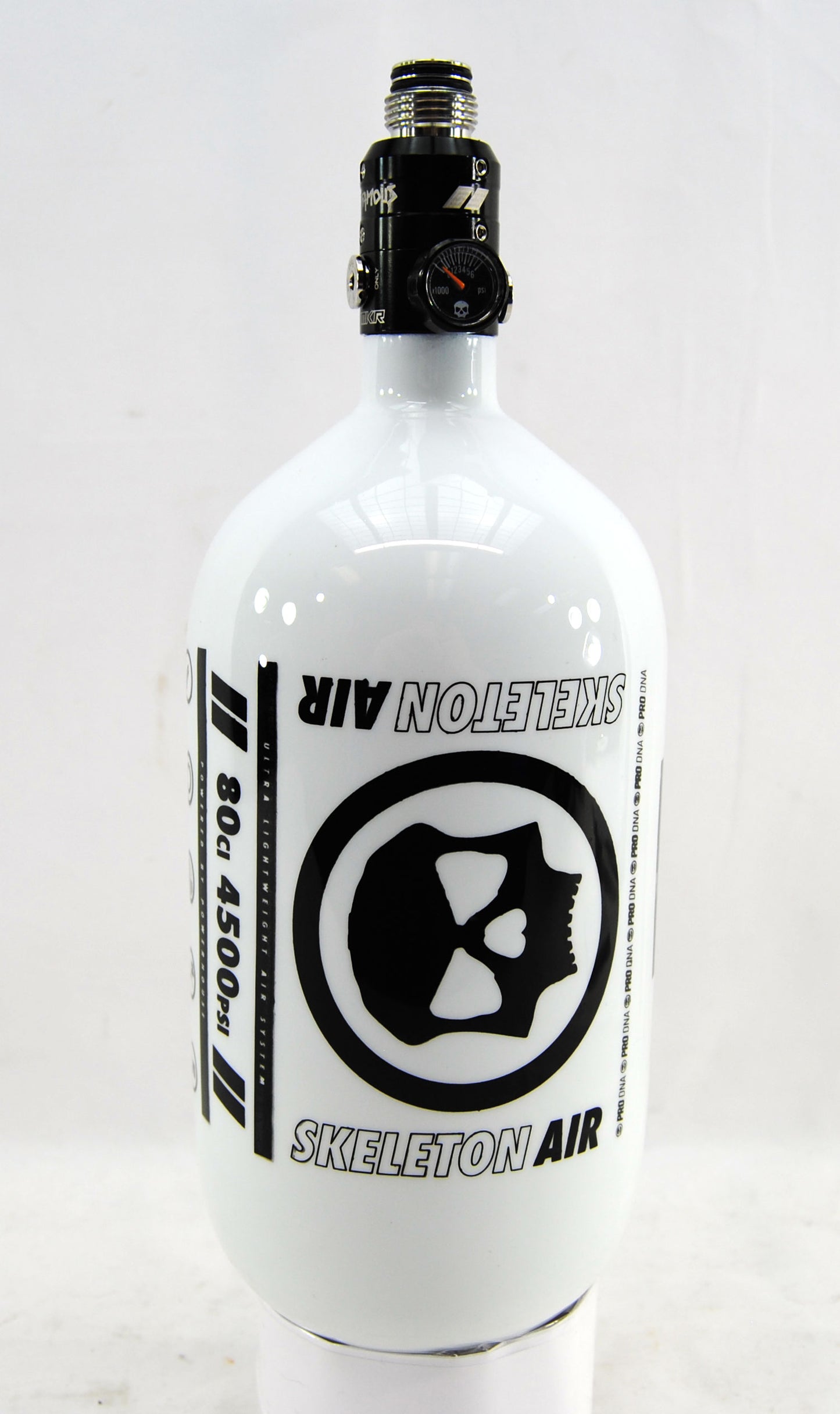 Infamous Skeleton Air "Hyperlight" 80ci/4500psi Tank w/ Black Haymaker 500 Reg - White/Black - Infamous