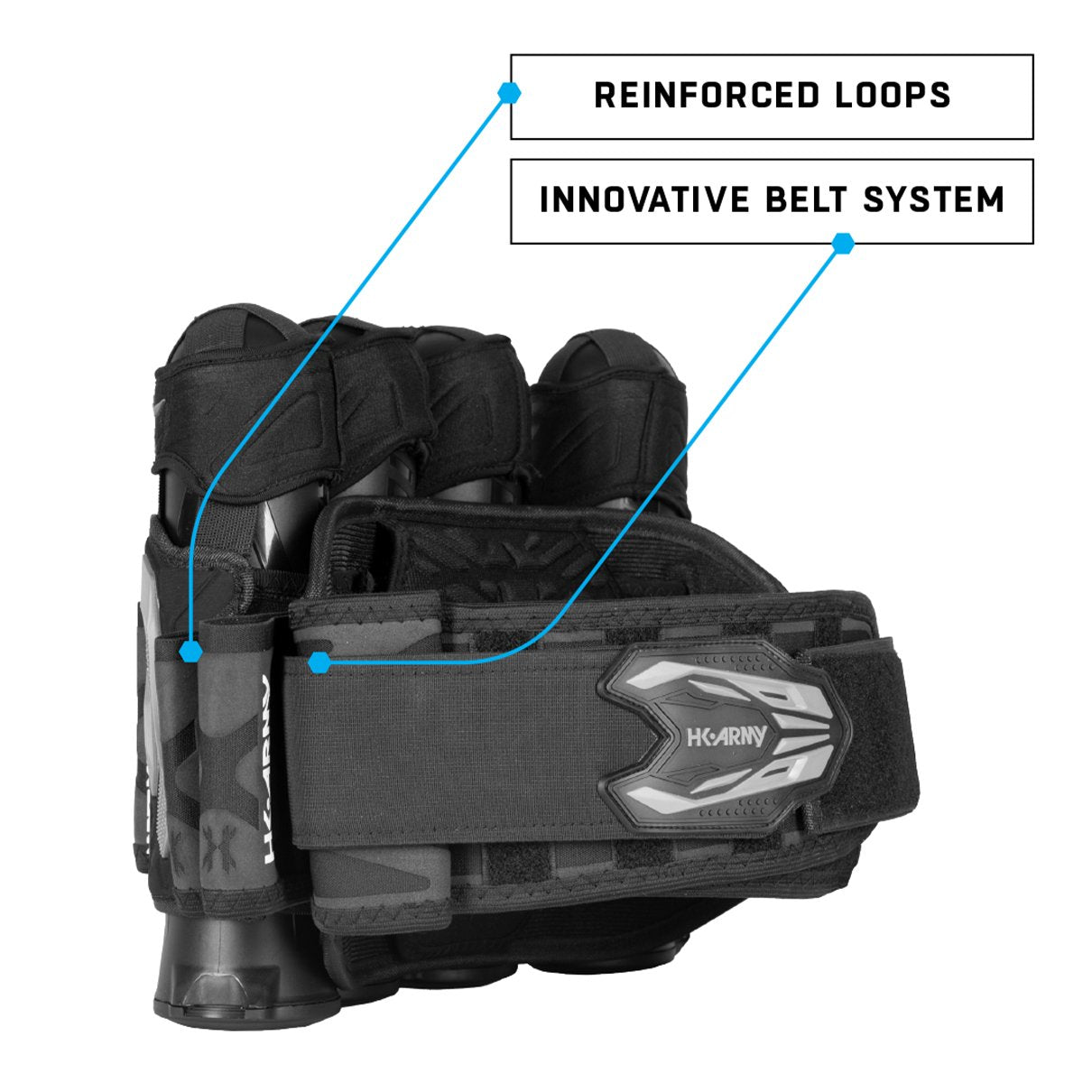 HK Army Zero G 2.0 Harness 4+3 - Black/Blue - HK Army