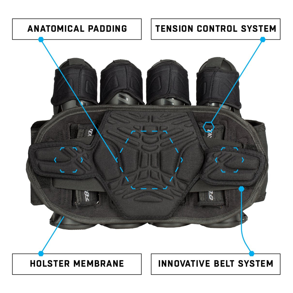 HK Army Zero G 2.0 Harness 5+4 - Black/Black - HK Army