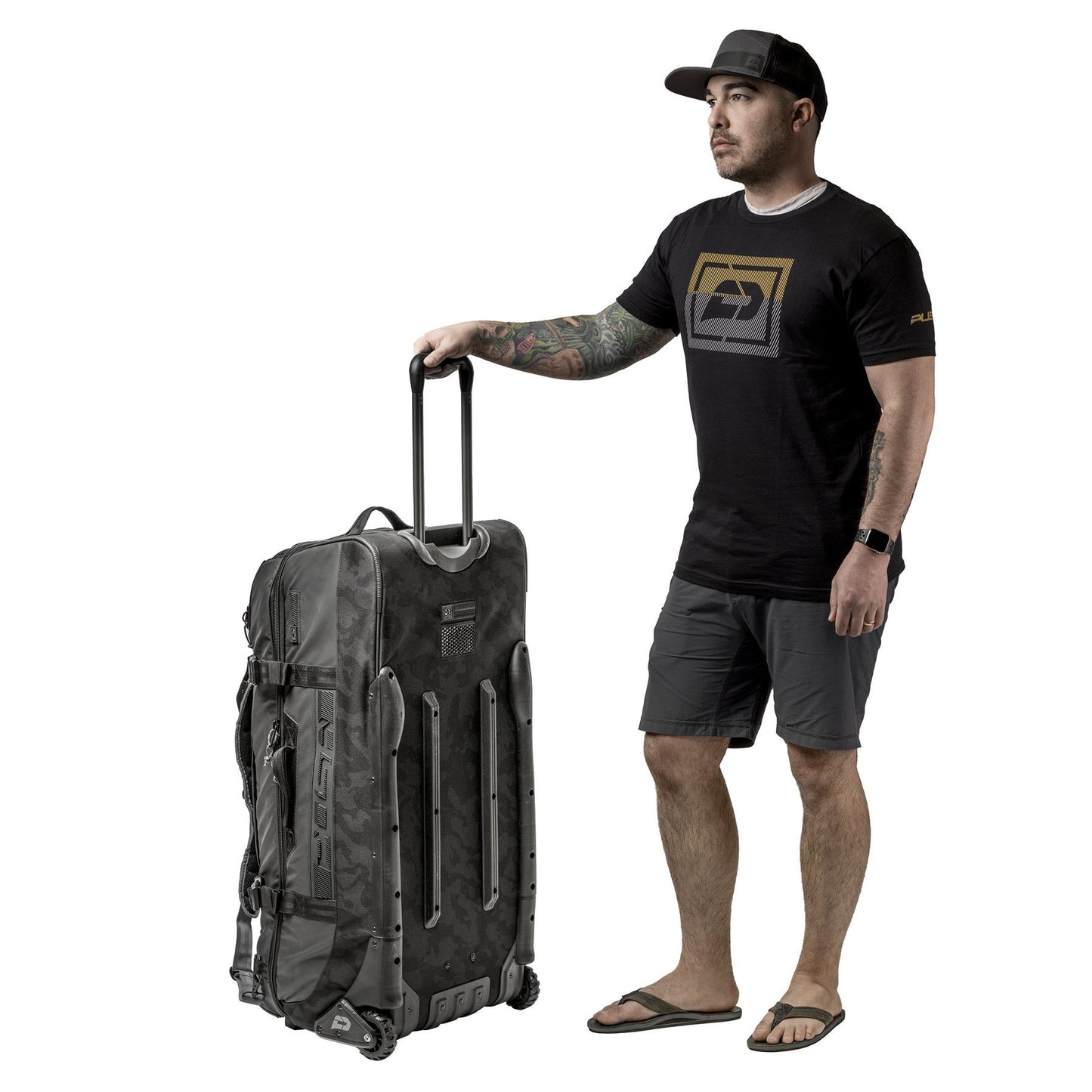 Push Paintball Division 1 Large Roller Gearbag w/ Black Backpack Strap Kit