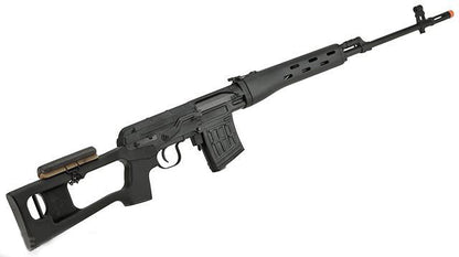 A&K SVD Dragunov Airsoft AEG Sniper Rifle w/ Metal Gearbox - Black Polymer Furniture
