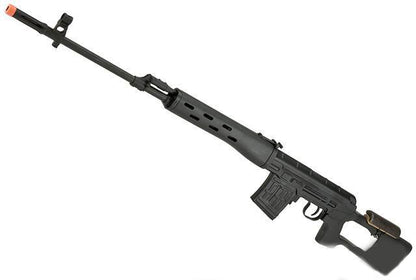 A&K SVD Dragunov Airsoft AEG Sniper Rifle w/ Metal Gearbox - Black Polymer Furniture