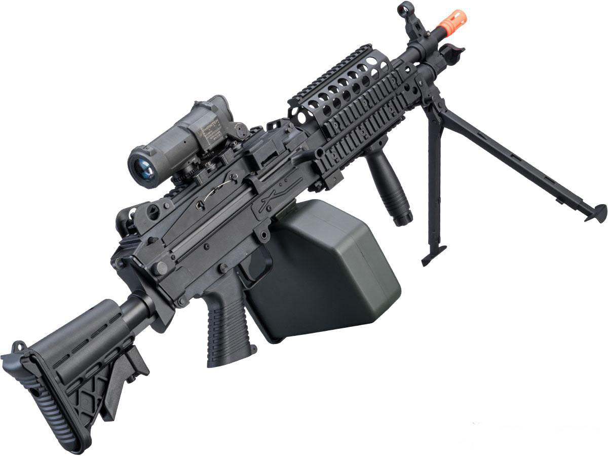 A&K / Cybergun FN Licensed "Middleweight" M249 SAW Version MK46 Airsoft Machine Gun - Black
