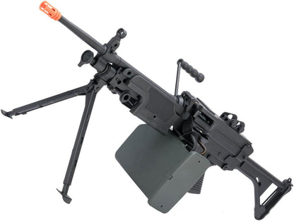 Cybergun FN Licensed "Middleweight" M249 Airsoft Machine Gun (Version 1) - Black - Evike
