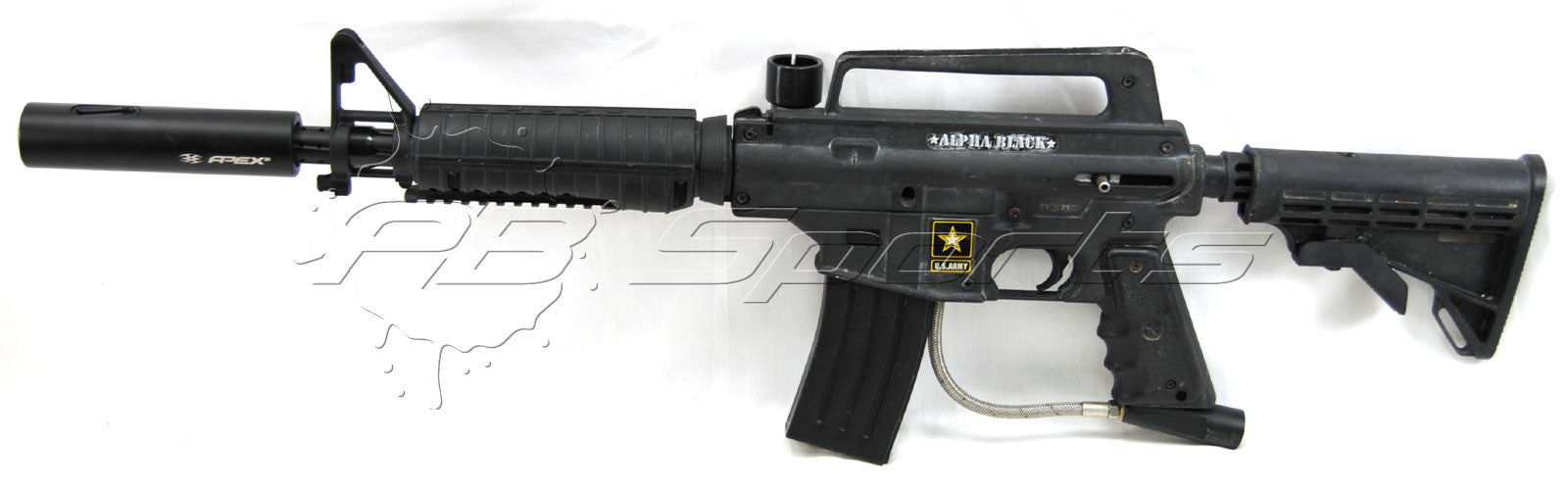 Used Tippmann U.S. Army Alpha Black w/ Apex 2 Barrel - Tippmann Sports