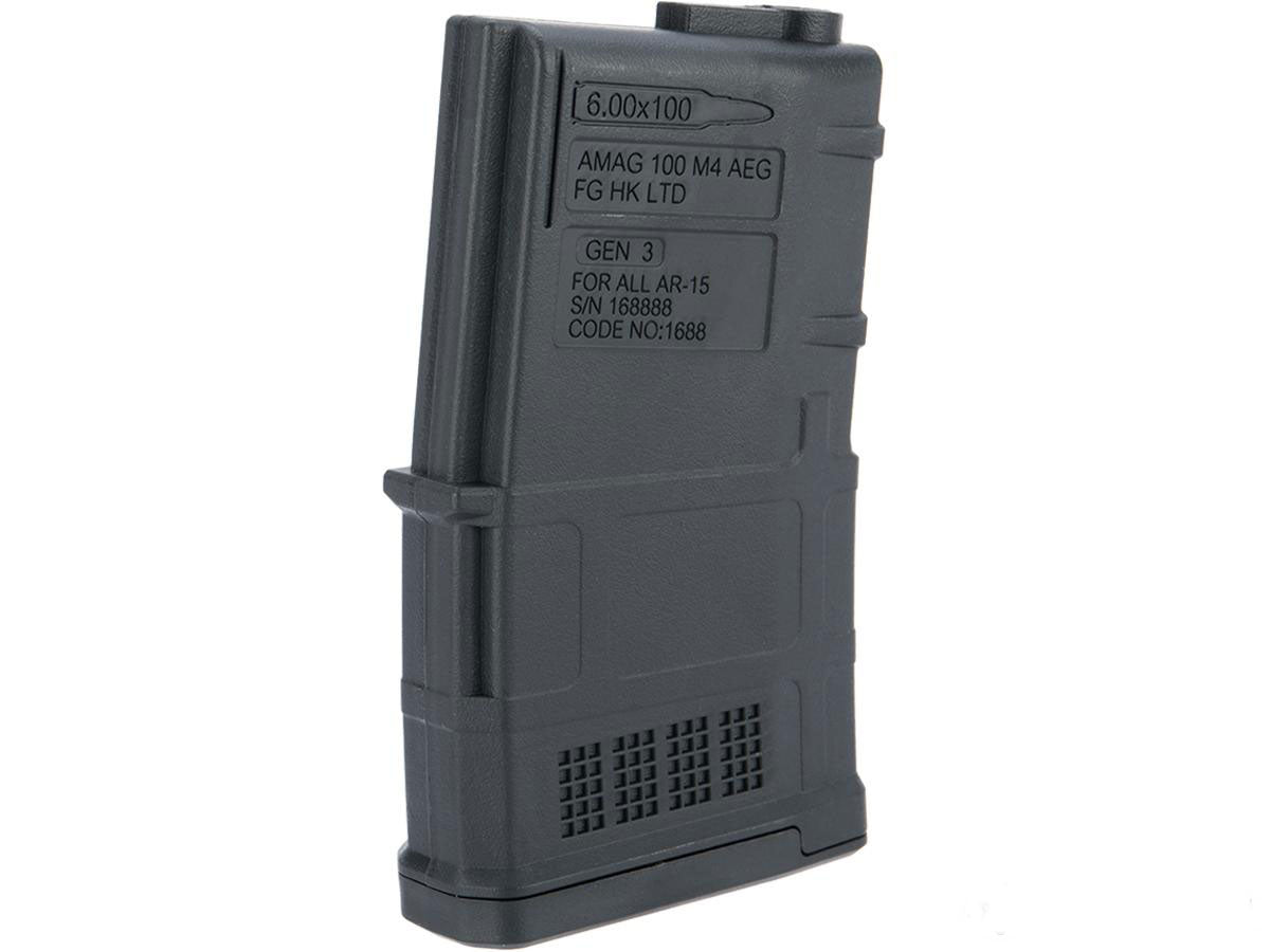 ARES AMAG 100rd Magazine M4 / M16 Mid Cap Magazine for AEG Rifles - Black - Evike
