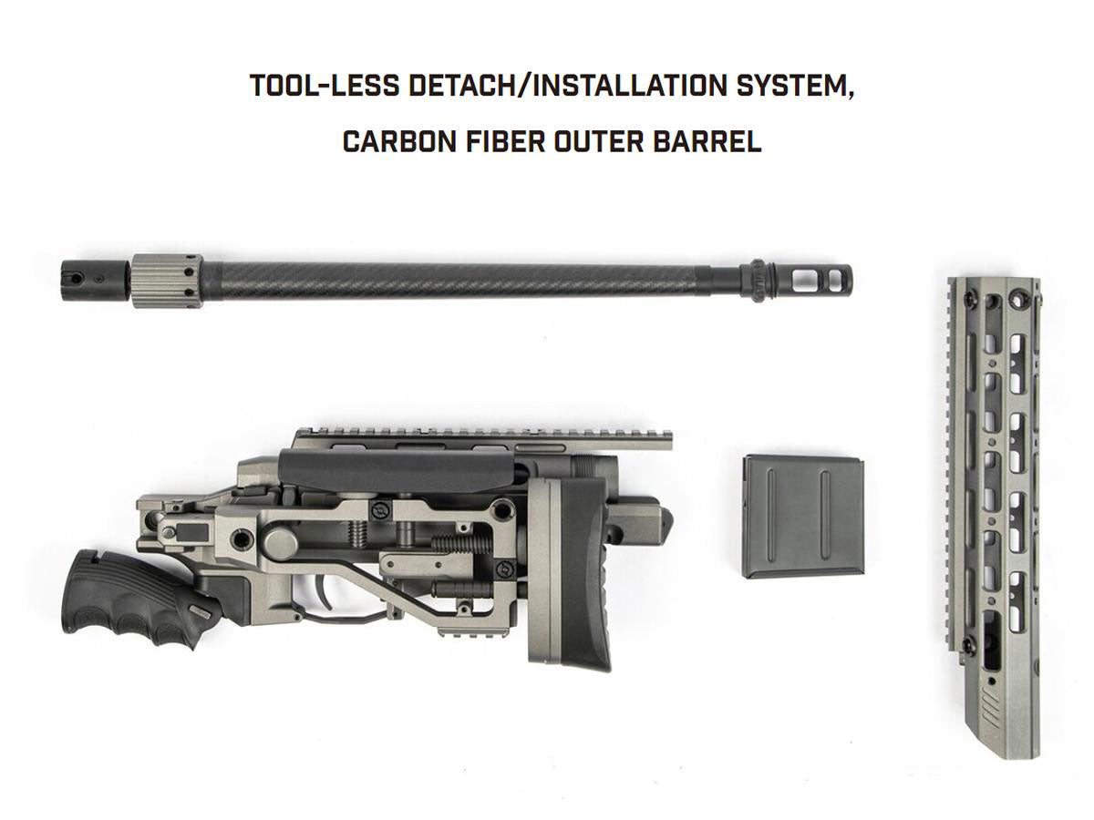 ARES MSR303 Quick-Takedown High Powered Spring Airsoft Sniper Rifle - Titanium