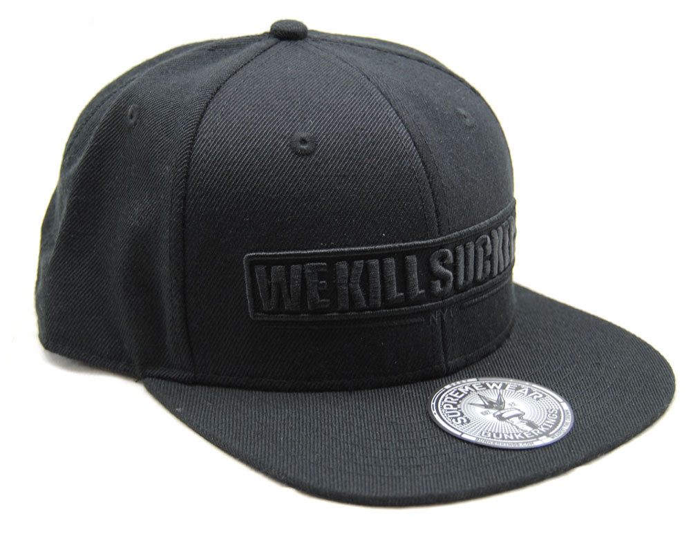Bunker Kings WKS Adjustable Snapback Hat Black/Black - One Size Fits Most - Bunker Kings