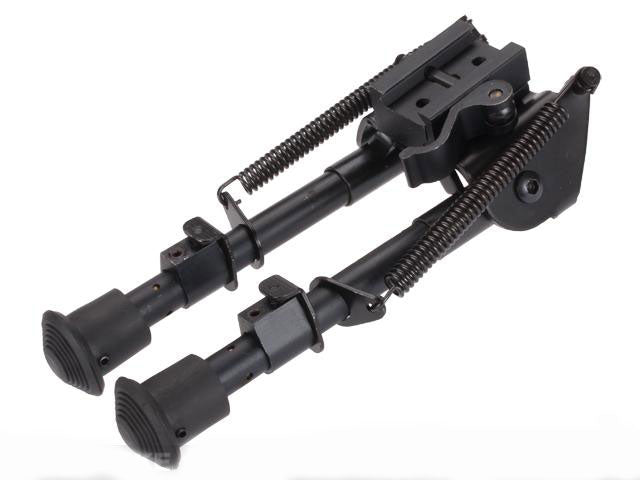 All-Platform Real Steel Retractable Harris Type Bipod (RIS + Stud Sniper Mount) - Evike