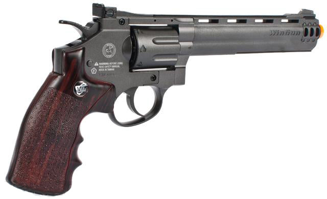 WinGun 6" High Power Airsoft CO2 Revolver w/ 8rd Clip Black - Elite Force