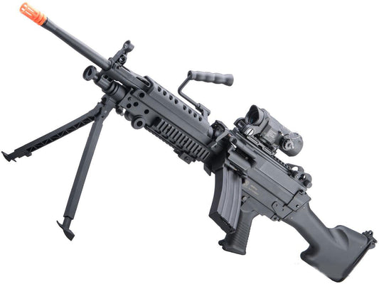 Cybergun FN Licensed M249 E2 "Featherweight" Airsoft Machine Gun (<350 FPS) - Black