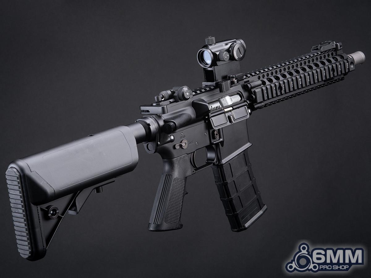 6mmProShop Daniel Defense Licensed MK18 Gas Blowback Airsoft Rifle by Golden Eagle - Black