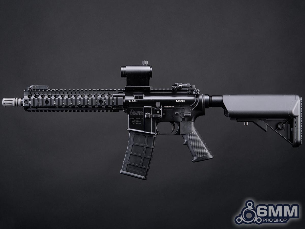 6mmProShop Daniel Defense Licensed MK18 Gas Blowback Airsoft Rifle by Golden Eagle - Black