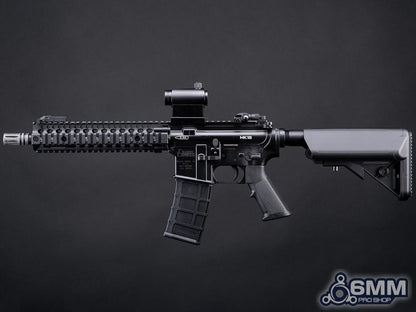 6mmProShop Daniel Defense Licensed MK18 Gas Blowback Airsoft Rifle by Golden Eagle - Black