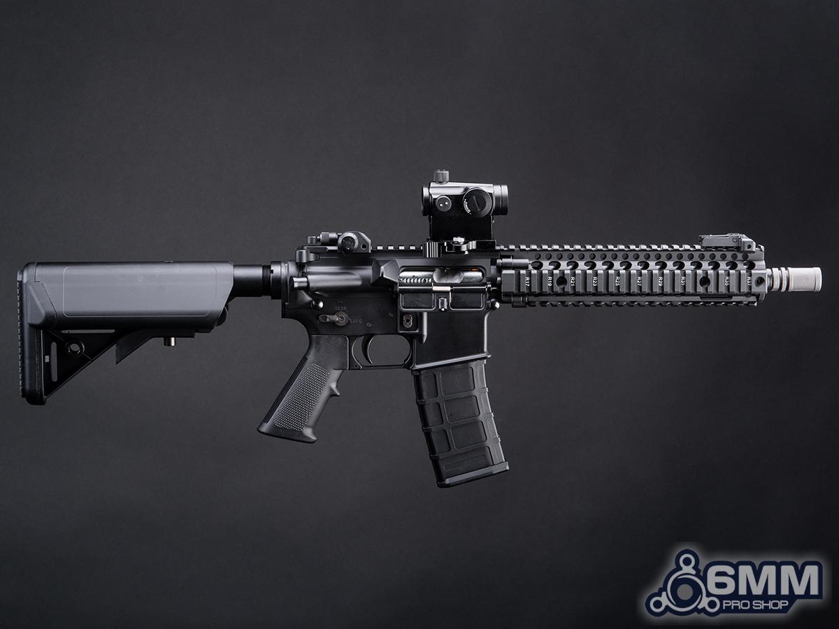 6mmProShop Daniel Defense Licensed MK18 Gas Blowback Airsoft Rifle by Golden Eagle - Black