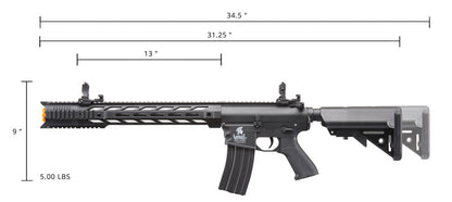 Lancer Tactical Gen 2 M4 SPR Interceptor Airsoft AEG Rifle - Black - with Battery and Charger