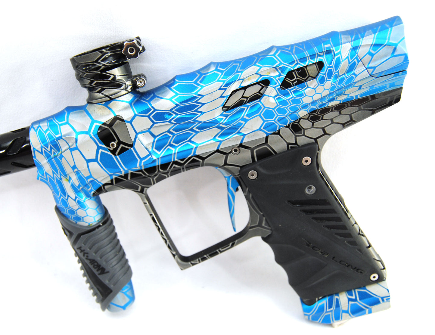 Used HK Army / Bob Long T-Rex V-COM Paintball Marker - Hex Camo