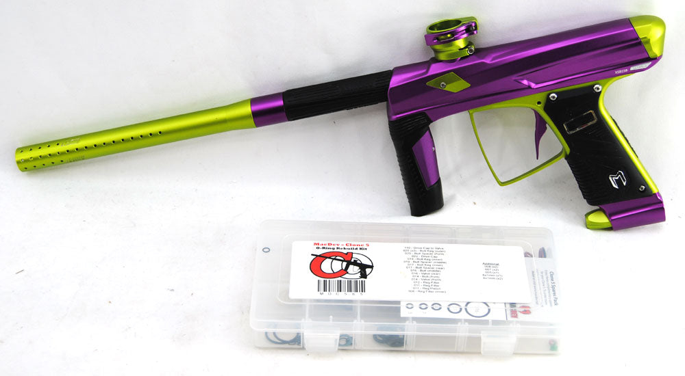 Used MacDev Clone 5 Paintball Marker - Purple/Green