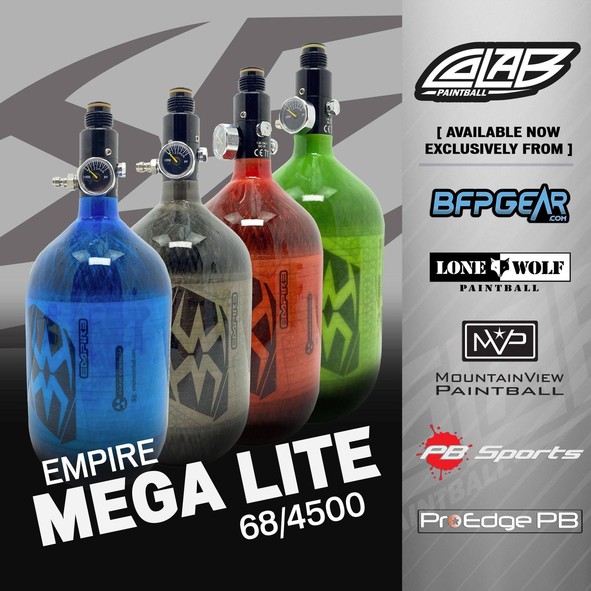 Empire Mega Lite Carbon Fiber 68ci/4500psi tank - Green - Empire