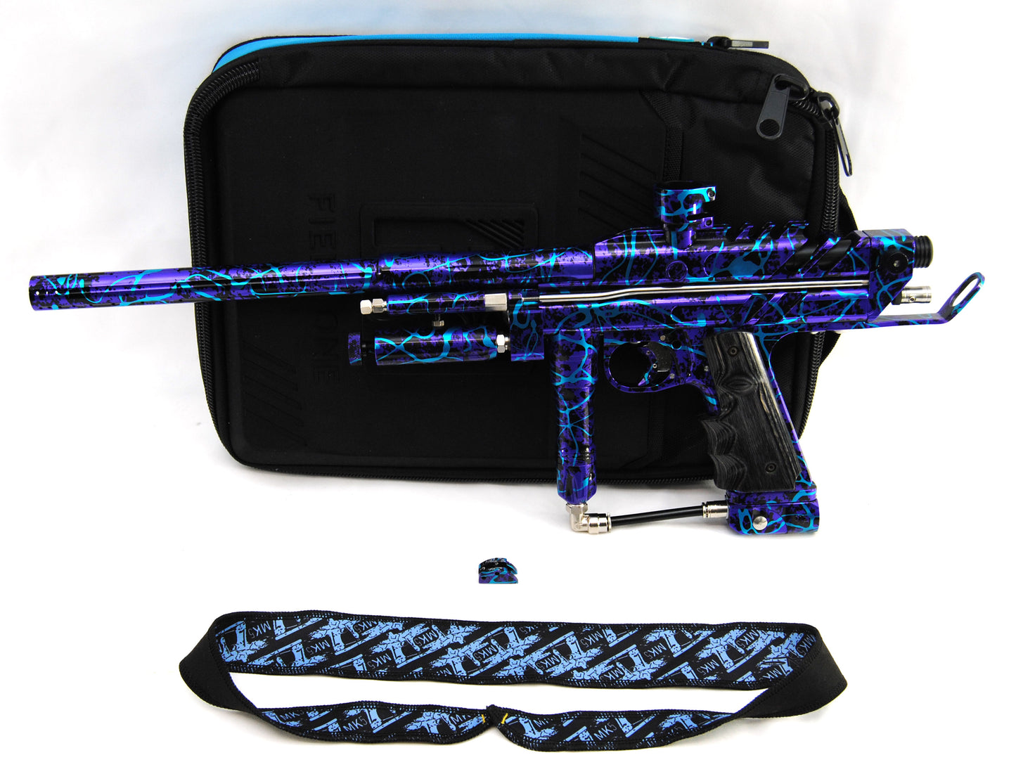 Used Mark Davis MK5 Autococker - Black/Purple w/ Teal Splash Anno