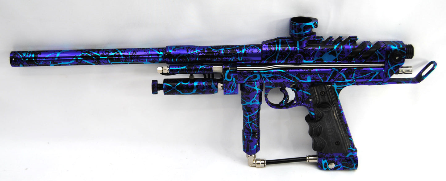 Used Mark Davis MK5 Autococker - Black/Purple w/ Teal Splash Anno