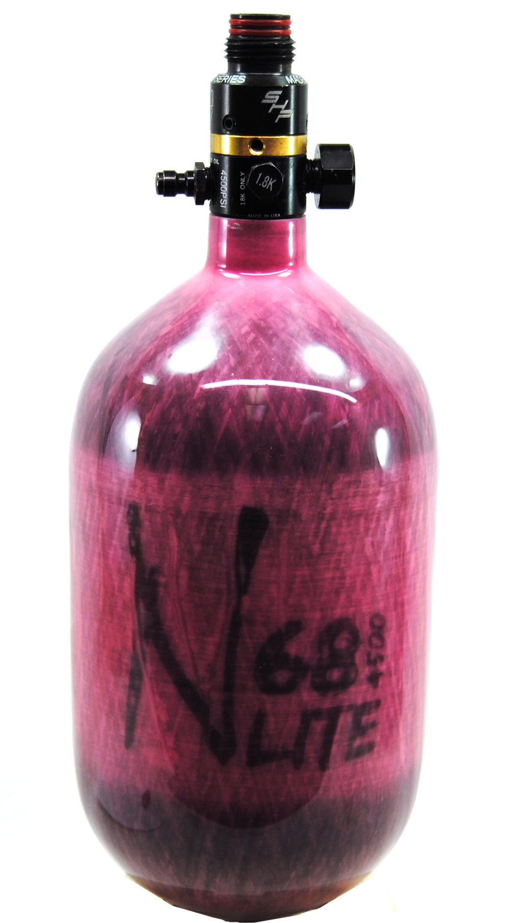 Ninja 68ci 4500psi HPA Tank - Translucent Pink - Pro V2 SHP Regulator - Ninja Paintball
