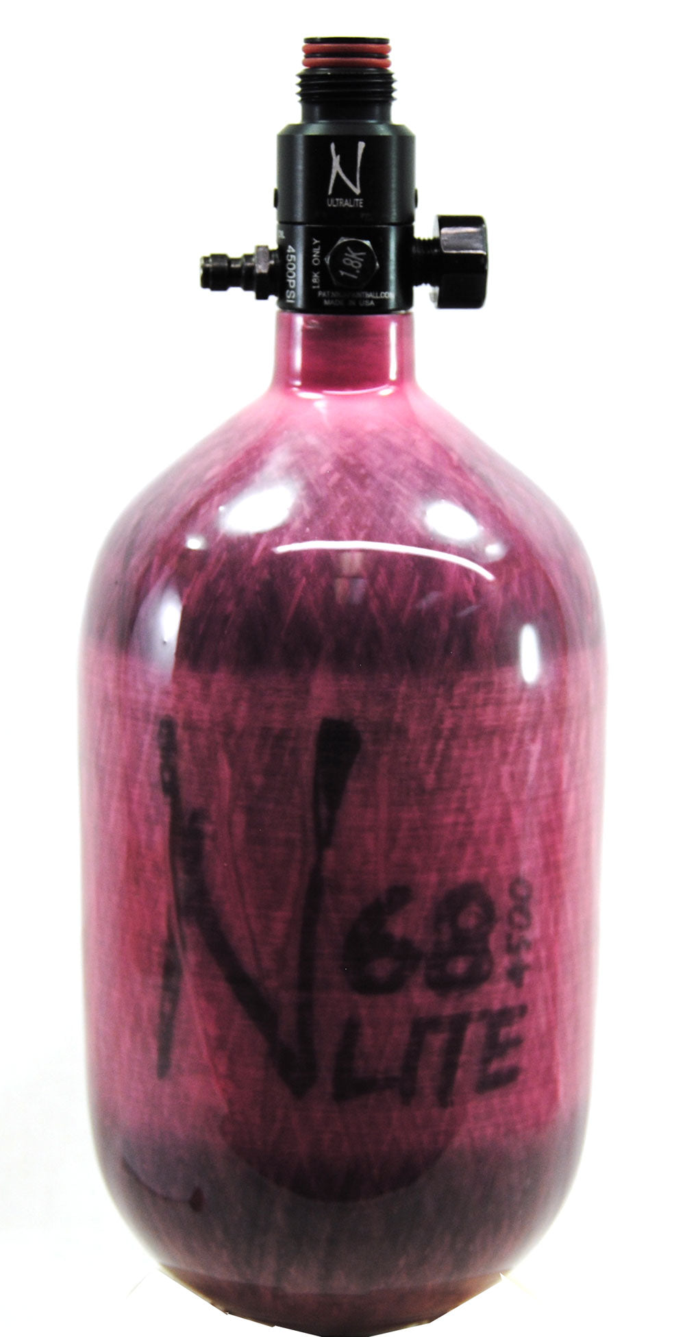 Ninja 68ci 4500psi HPA Tank - Translucent Pink - Ultralite Regulator - Ninja Paintball