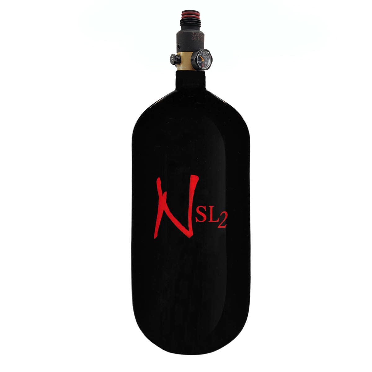 Ninja 90ci 4500psi SL2 HPA Tank - Black - w/ PCP (3000 psi Output) Reg - Ninja Paintball