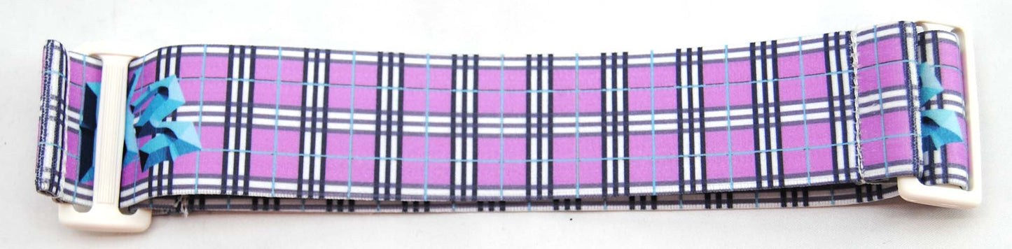 KM Goggle Strap - Pink Plaid - White Clips