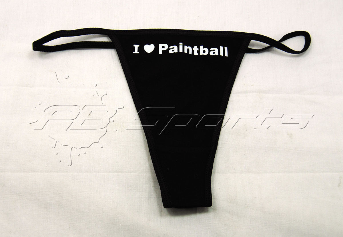 Ladies Cotton Spandex Thong Bikini - Black - Cutlass