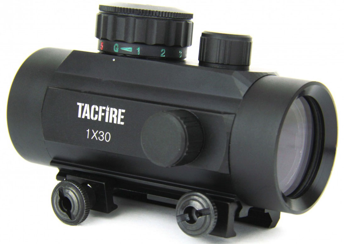 TACFIRE 1x30 Dual Illuminated Red Green Dot Reticle Weaver Base - TACFIRE